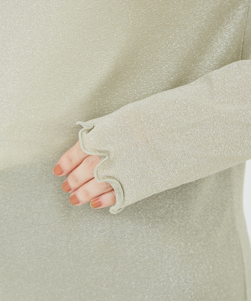 abahouse mavie（アバハウスマヴィ）の「【シアートップス】ラメメロウハイネックプルオーバー（Tシャツ/カットソー・レディース・ブラック/アイボリー/ホワイト・フリー）」の13枚目の写真