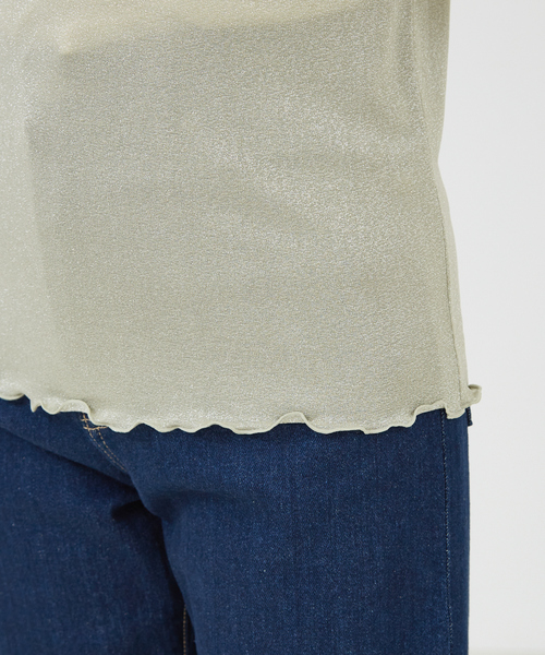 abahouse mavie（アバハウスマヴィ）の「【シアートップス】ラメメロウハイネックプルオーバー（Tシャツ/カットソー・レディース・ブラック/アイボリー/ホワイト・フリー）」の12枚目の写真