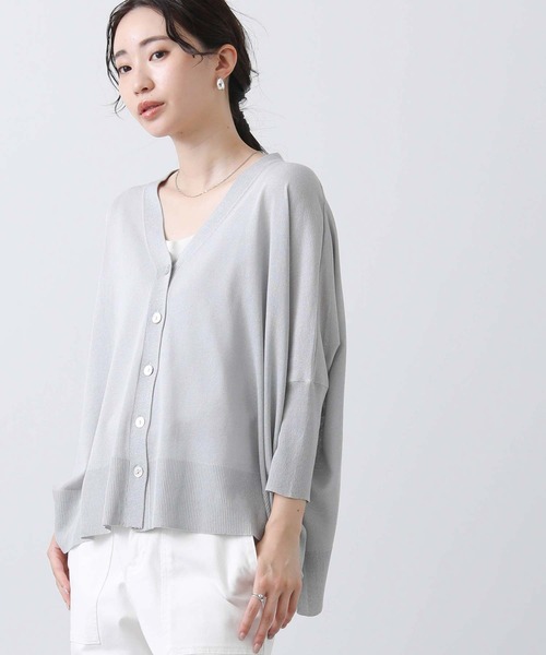 Gready Brilliant（グレディブリリアン）の「ＲＮラメワイドＶネックカーディガン（カーディガン/ボレロ・レディース・ブラウン/グレー・FREE）」の10枚目の写真