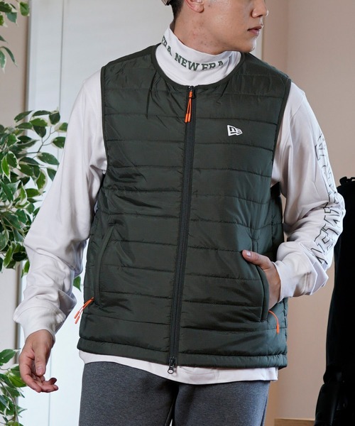 NEW ERA（ニューエラ）の「NEW ERA/ニューエラ ベストジャケット 保温 軽量 14326427/14326428（ベスト・メンズ・オリーブ/ブラック・M/XL/L）」の2枚目の写真