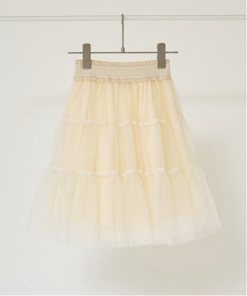 Lycee mine（リセマイン）の「【新色追加】リボン付きティアードチュールスカート（スカート・キッズ・ネイビー/レッド/アイボリー/ブラック/ピンク/ブルーグレー・100cm/110cm/120cm/130cm/140cm/150cm）」の17枚目の写真