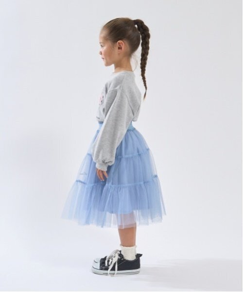Lycee mine（リセマイン）の「【新色追加】リボン付きティアードチュールスカート（スカート・キッズ・ネイビー/レッド/アイボリー/ブラック/ピンク/ブルーグレー・100cm/110cm/120cm/130cm/140cm/150cm）」の7枚目の写真