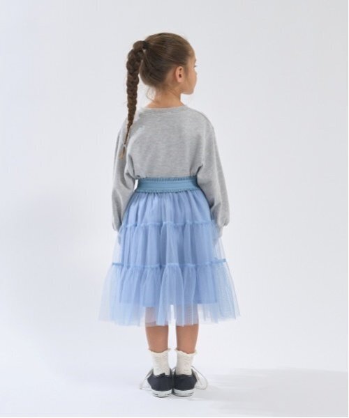Lycee mine（リセマイン）の「【新色追加】リボン付きティアードチュールスカート（スカート・キッズ・ネイビー/レッド/アイボリー/ブラック/ピンク/ブルーグレー・100cm/110cm/120cm/130cm/140cm/150cm）」の8枚目の写真