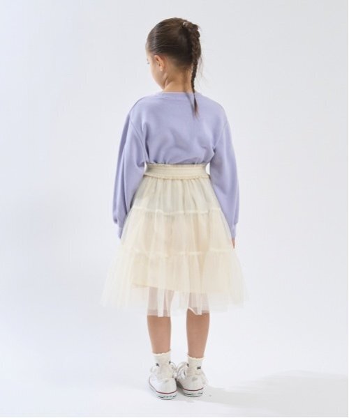 Lycee mine（リセマイン）の「【新色追加】リボン付きティアードチュールスカート（スカート・キッズ・ネイビー/レッド/アイボリー/ブラック/ピンク/ブルーグレー・100cm/110cm/120cm/130cm/140cm/150cm）」の11枚目の写真
