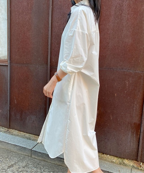 SPIGA（スピーガ）の「ロングシャツワンピース（シャツワンピース・レディース・ライトブルー/ブラック/ホワイト/ベージュ・FREE）」の9枚目の写真