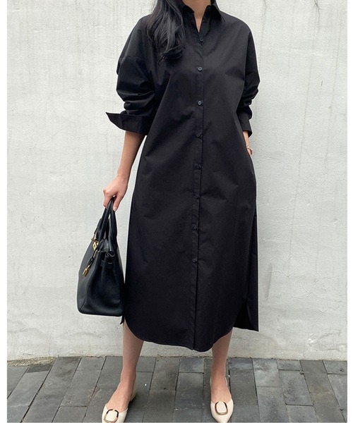 SPIGA（スピーガ）の「ロングシャツワンピース（シャツワンピース・レディース・ライトブルー/ブラック/ホワイト/ベージュ・FREE）」の12枚目の写真