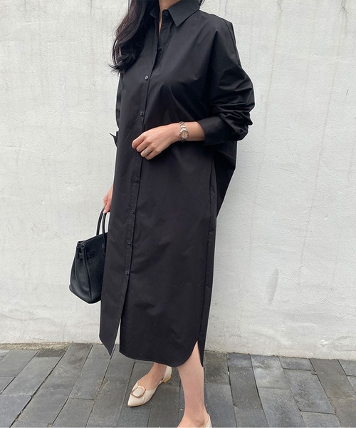 SPIGA（スピーガ）の「ロングシャツワンピース（シャツワンピース・レディース・ライトブルー/ブラック/ホワイト/ベージュ・FREE）」の13枚目の写真