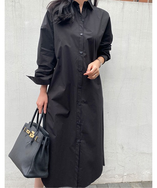 SPIGA（スピーガ）の「ロングシャツワンピース（シャツワンピース・レディース・ライトブルー/ブラック/ホワイト/ベージュ・FREE）」の14枚目の写真