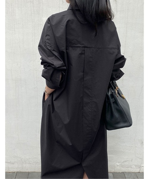 SPIGA（スピーガ）の「ロングシャツワンピース（シャツワンピース・レディース・ライトブルー/ブラック/ホワイト/ベージュ・FREE）」の15枚目の写真