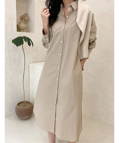 SPIGA（スピーガ）の「ロングシャツワンピース（シャツワンピース・レディース・ライトブルー/ブラック/ホワイト/ベージュ・FREE）」の17枚目の写真