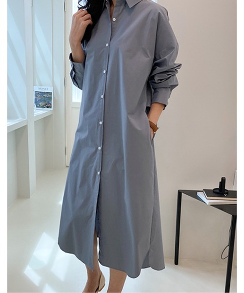 SPIGA（スピーガ）の「ロングシャツワンピース（シャツワンピース・レディース・ライトブルー/ブラック/ホワイト/ベージュ・FREE）」の22枚目の写真