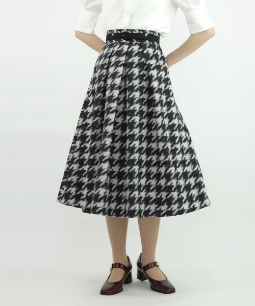 an another angelus（アンアナザーアンジェラス）の「ハンドペイント千鳥柄タックスカート/ananotherangelus（スカート・レディース・グレー×ピンク/ベージュ×ブラック/イエロー×グレー・FREE）」の8枚目の写真