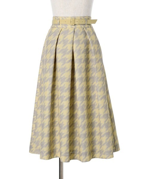 an another angelus（アンアナザーアンジェラス）の「ハンドペイント千鳥柄タックスカート/ananotherangelus（スカート・レディース・グレー×ピンク/ベージュ×ブラック/イエロー×グレー・FREE）」の14枚目の写真