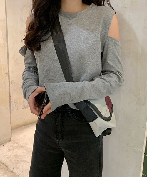 Miniministore(ミニミニストア)の「肩出しTシャツ レディース ナチュラル(Tシャツ/カットソー・レディース・ブラック/グレー/ホワイト・FREE)」の16枚目の写真