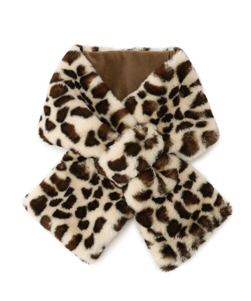 OPAQUE.CLIP（オペークドットクリップ）の「◆レオパード柄フェイクファー差し込みティペット（ストール/ショール・レディース・ダークブラウン系・00）」の3枚目の写真