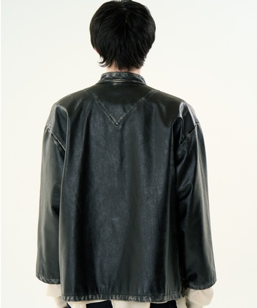 DISCOVERED（ディスカバード）の「DISCOVERED FADE BLACK LEATHER CHINA BLOUSON（その他アウター・メンズ・ブラック・1/3）」の9枚目の写真