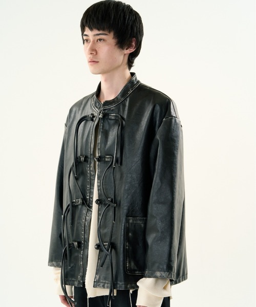 DISCOVERED（ディスカバード）の「DISCOVERED FADE BLACK LEATHER CHINA BLOUSON（その他アウター・メンズ・ブラック・1/3）」の10枚目の写真