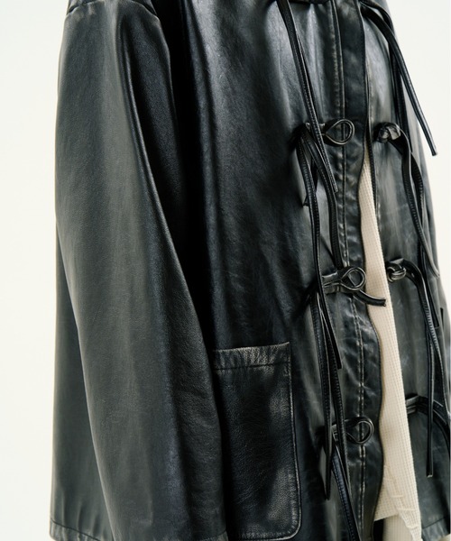 DISCOVERED（ディスカバード）の「DISCOVERED FADE BLACK LEATHER CHINA BLOUSON（その他アウター・メンズ・ブラック・1/3）」の12枚目の写真