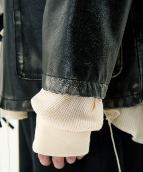 DISCOVERED（ディスカバード）の「DISCOVERED FADE BLACK LEATHER CHINA BLOUSON（その他アウター・メンズ・ブラック・1/3）」の17枚目の写真