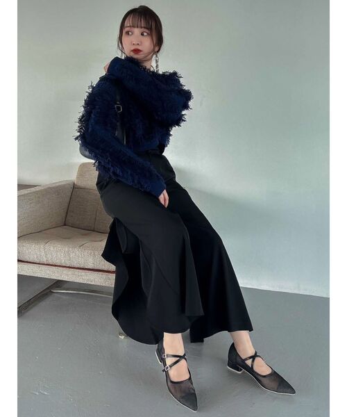 dazzlin（ダズリン）の「フリルスリットワイドパンツ（その他パンツ・レディース・ブラック/ベージュ・SMALL/MEDIUM）」の13枚目の写真