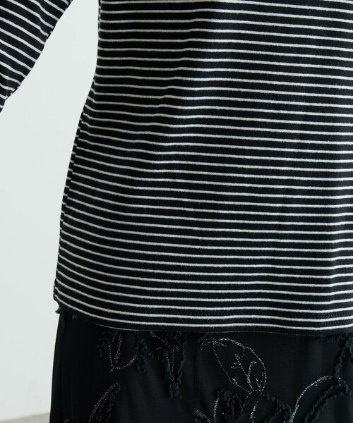 natural couture（ナチュラルクチュール）の「前後2WAYヘンリーネックボーダーT（Tシャツ/カットソー・レディース・ピンク/オレンジ/チャコールグレー/オフホワイト/ブラック・FREE）」の17枚目の写真