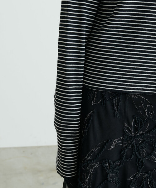 natural couture（ナチュラルクチュール）の「前後2WAYヘンリーネックボーダーT（Tシャツ/カットソー・レディース・ピンク/オレンジ/チャコールグレー/オフホワイト/ブラック・FREE）」の18枚目の写真