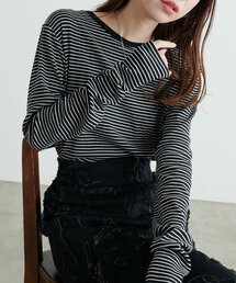 前後2WAYヘンリーネックボーダーT