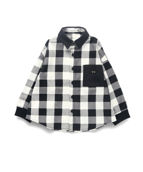 BRANSHES（ブランシェス）の「【おそろい】チェック柄長袖シャツ（シャツ/ブラウス・キッズ・ブラウン/ブラック・120/110/130/90/140/150/100/80）」の4枚目の写真