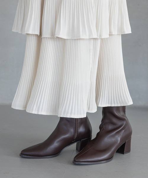 A part by(アパートバイ)の「ソフトストレッチショートブーツ(ブーツ・レディース・ブラック/ブラウン/ライトベージュ・MEDIUM/LARGE)」の20枚目の写真