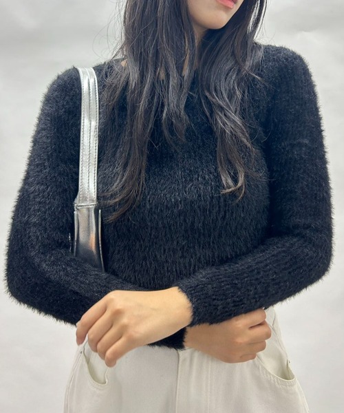 mebole(メボレ)の「オープンバッグファーニット(ニット/セーター・レディース・ブラック/ベージュ/ホワイト・FREE)」の22枚目の写真