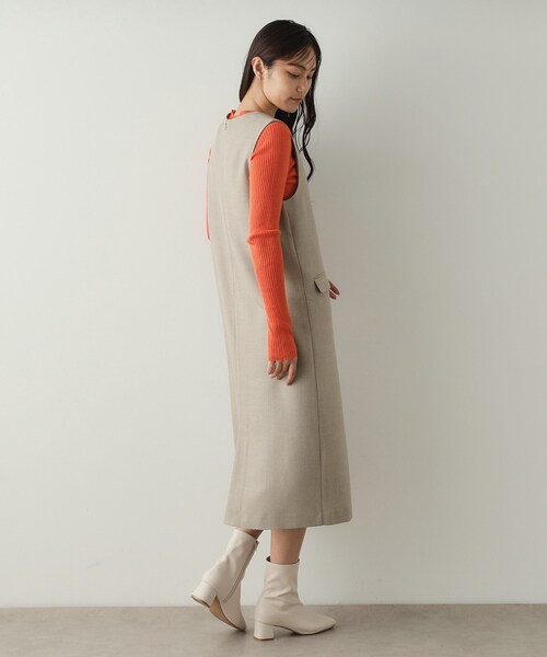 OPAQUE.CLIP（オペークドットクリップ）の「◆キーネックIラインジャンスカ【洗える/ストレッチ/抗ピル】（ワンピース・レディース・ベージュ/ネイビー・36/38/40/42）」の9枚目の写真