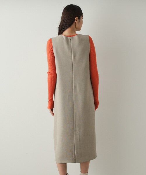 OPAQUE.CLIP（オペークドットクリップ）の「◆キーネックIラインジャンスカ【洗える/ストレッチ/抗ピル】（ワンピース・レディース・ベージュ/ネイビー・36/38/40/42）」の13枚目の写真