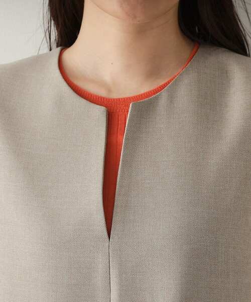 OPAQUE.CLIP（オペークドットクリップ）の「◆キーネックIラインジャンスカ【洗える/ストレッチ/抗ピル】（ワンピース・レディース・ベージュ/ネイビー・36/38/40/42）」の14枚目の写真