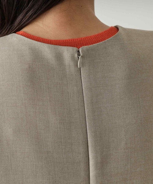 OPAQUE.CLIP（オペークドットクリップ）の「◆キーネックIラインジャンスカ【洗える/ストレッチ/抗ピル】（ワンピース・レディース・ベージュ/ネイビー・36/38/40/42）」の15枚目の写真