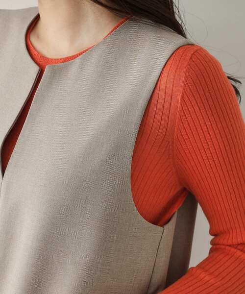 OPAQUE.CLIP（オペークドットクリップ）の「◆キーネックIラインジャンスカ【洗える/ストレッチ/抗ピル】（ワンピース・レディース・ベージュ/ネイビー・36/38/40/42）」の16枚目の写真