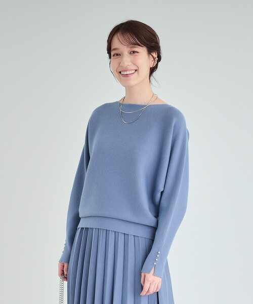 DRESKIP（ドレスキップ）の「◆【洗える/セットアップ可】女性らしさ際立つ　もちもちリブドルマンニット（ニット/セーター・レディース・ブラック/ボルドー/ブルー/グレー/オフホワイト/サンドベージュ/イエロー・00）」の13枚目の写真