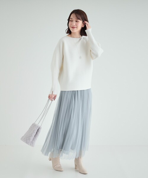 洗える/セットアップ可】女性らしさ際立つ もちもちリブドルマンニット