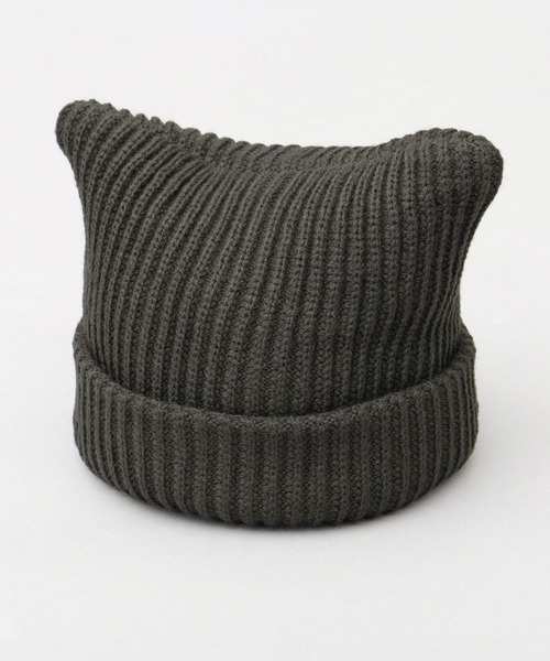 A.M.S.（エーエムエス）の「キャットイヤー ニット ワッチ（ニットキャップ/ビーニー・レディース・チャコール/アイボリー/ブラック・FREE）」の2枚目の写真