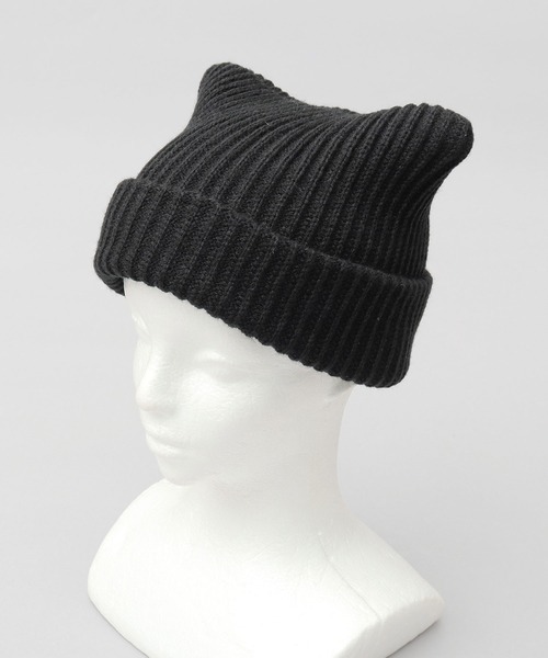 A.M.S.（エーエムエス）の「キャットイヤー ニット ワッチ（ニットキャップ/ビーニー・レディース・チャコール/アイボリー/ブラック・FREE）」の14枚目の写真