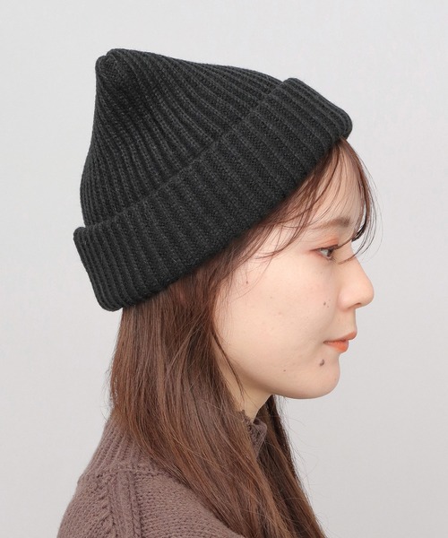 A.M.S.（エーエムエス）の「キャットイヤー ニット ワッチ（ニットキャップ/ビーニー・レディース・チャコール/アイボリー/ブラック・FREE）」の8枚目の写真