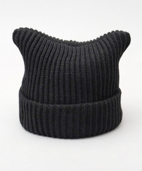 A.M.S.（エーエムエス）の「キャットイヤー ニット ワッチ（ニットキャップ/ビーニー・レディース・チャコール/アイボリー/ブラック・FREE）」の6枚目の写真
