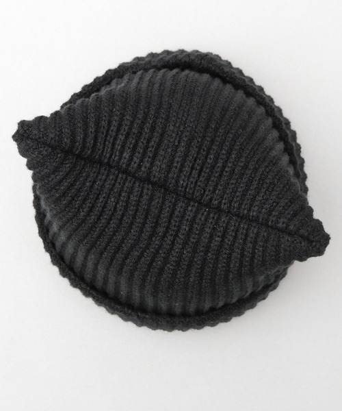 A.M.S.（エーエムエス）の「キャットイヤー ニット ワッチ（ニットキャップ/ビーニー・レディース・チャコール/アイボリー/ブラック・FREE）」の4枚目の写真