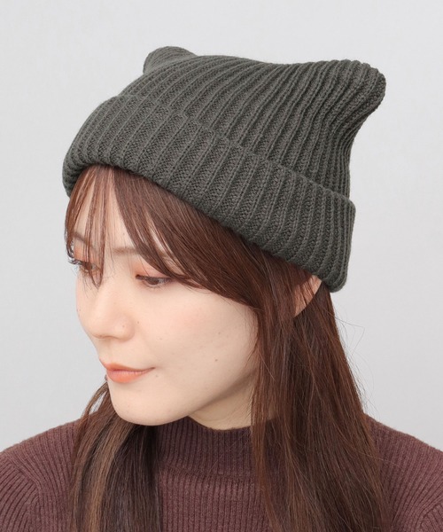 A.M.S.（エーエムエス）の「キャットイヤー ニット ワッチ（ニットキャップ/ビーニー・レディース・チャコール/アイボリー/ブラック・FREE）」の22枚目の写真