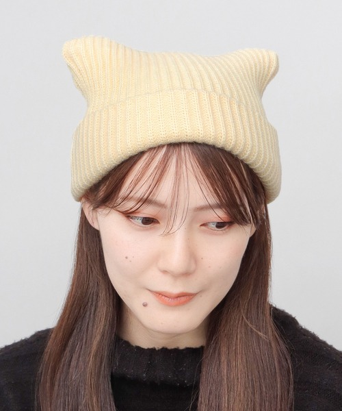 A.M.S.（エーエムエス）の「キャットイヤー ニット ワッチ（ニットキャップ/ビーニー・レディース・チャコール/アイボリー/ブラック・FREE）」の20枚目の写真