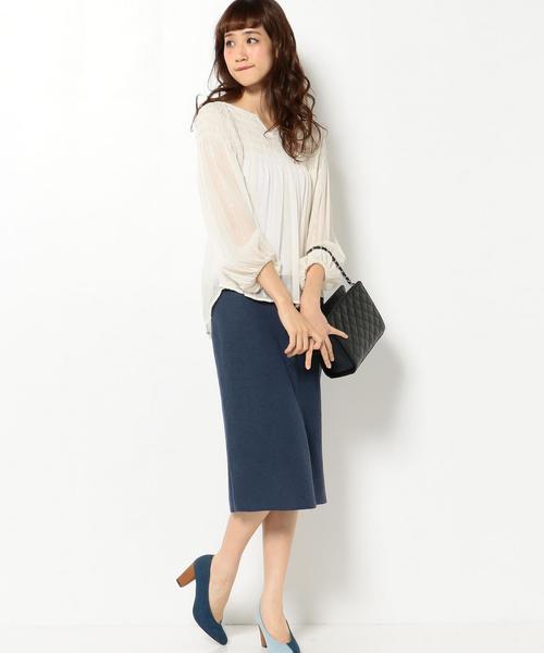 Another Edition(アナザーエディション)の「ミラノリブタイトスカート/AEFC PEミラノRIB タイトSK(スカート・レディース・ブラック/ネイビー/グレー・フリー)」の7枚目の写真