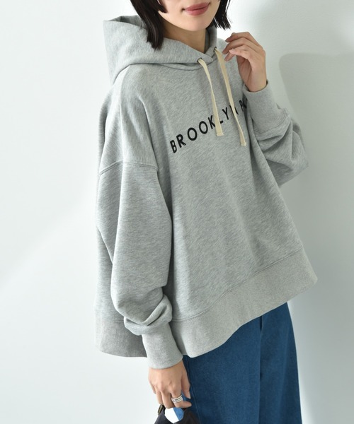 INTERPLANET（インタープラネット）の「フロッキーロゴプリントワイドシルエットパーカー（パーカー・レディース・ピンク/グレー/チャコールグレー・FREE）」の8枚目の写真