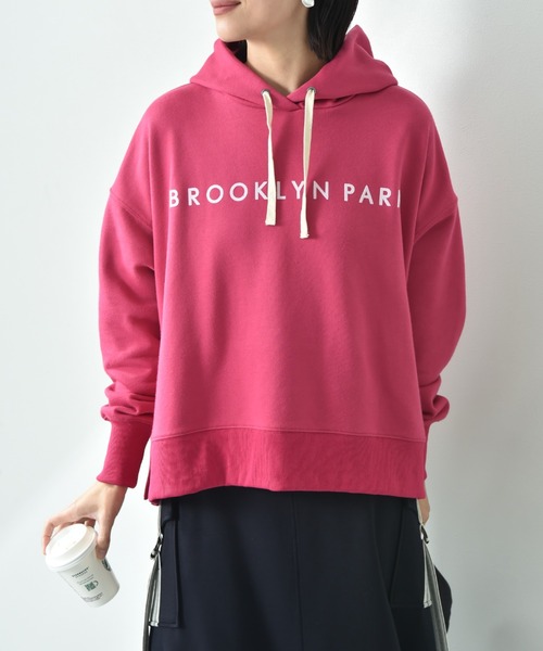 INTERPLANET（インタープラネット）の「フロッキーロゴプリントワイドシルエットパーカー（パーカー・レディース・ピンク/グレー/チャコールグレー・FREE）」の22枚目の写真