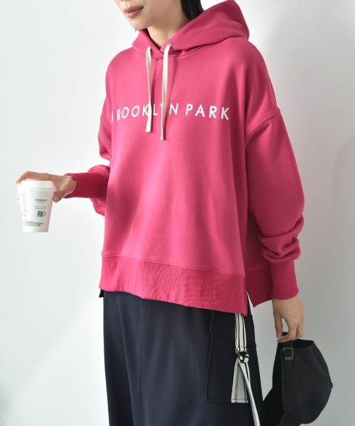 INTERPLANET（インタープラネット）の「フロッキーロゴプリントワイドシルエットパーカー（パーカー・レディース・ピンク/グレー/チャコールグレー・FREE）」の20枚目の写真