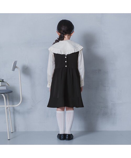 フォーマル対応/ジュニア対応】前後2WAYパール釦ジャンパースカート