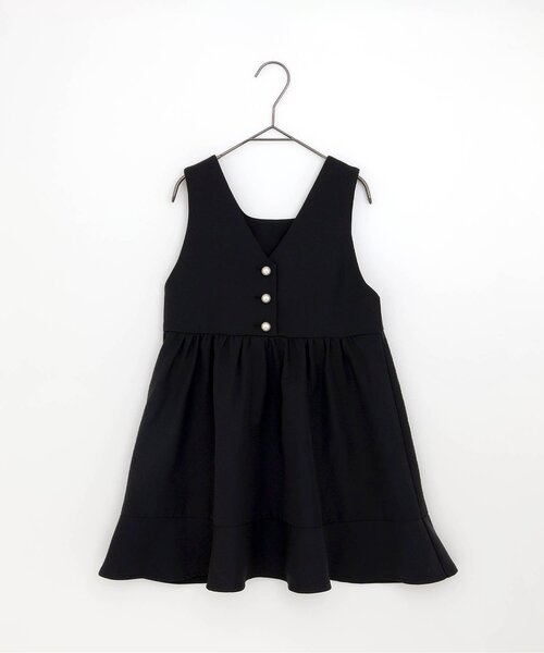 p.premier(ピードットプルミエ)の「【フォーマル対応/ジュニア対応】前後2WAYパール釦ジャンパースカート(ワンピース・キッズ・ブラック・90/100/110/120/130/140)」の10枚目の写真
